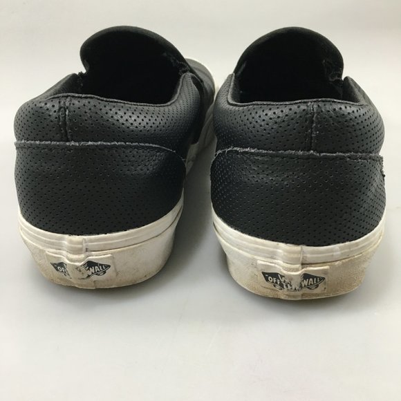 Vans Mens 8.5 Womens 10 Black Perforated Leather Slip-On Gym Shoes Sneakers main image 4